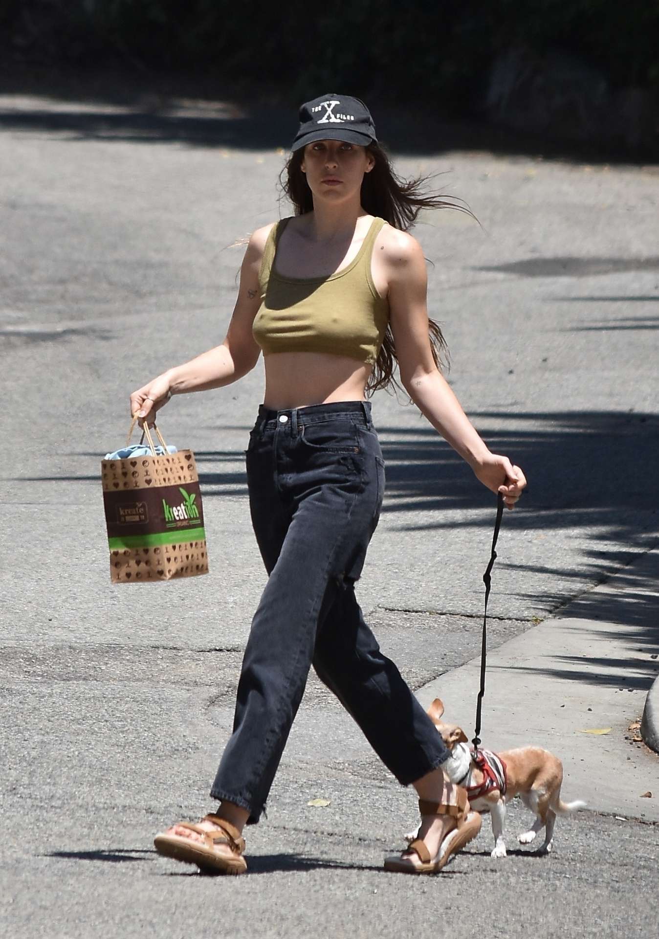 Scout Willis Pokies, Walking her Dog in Los Angeles
