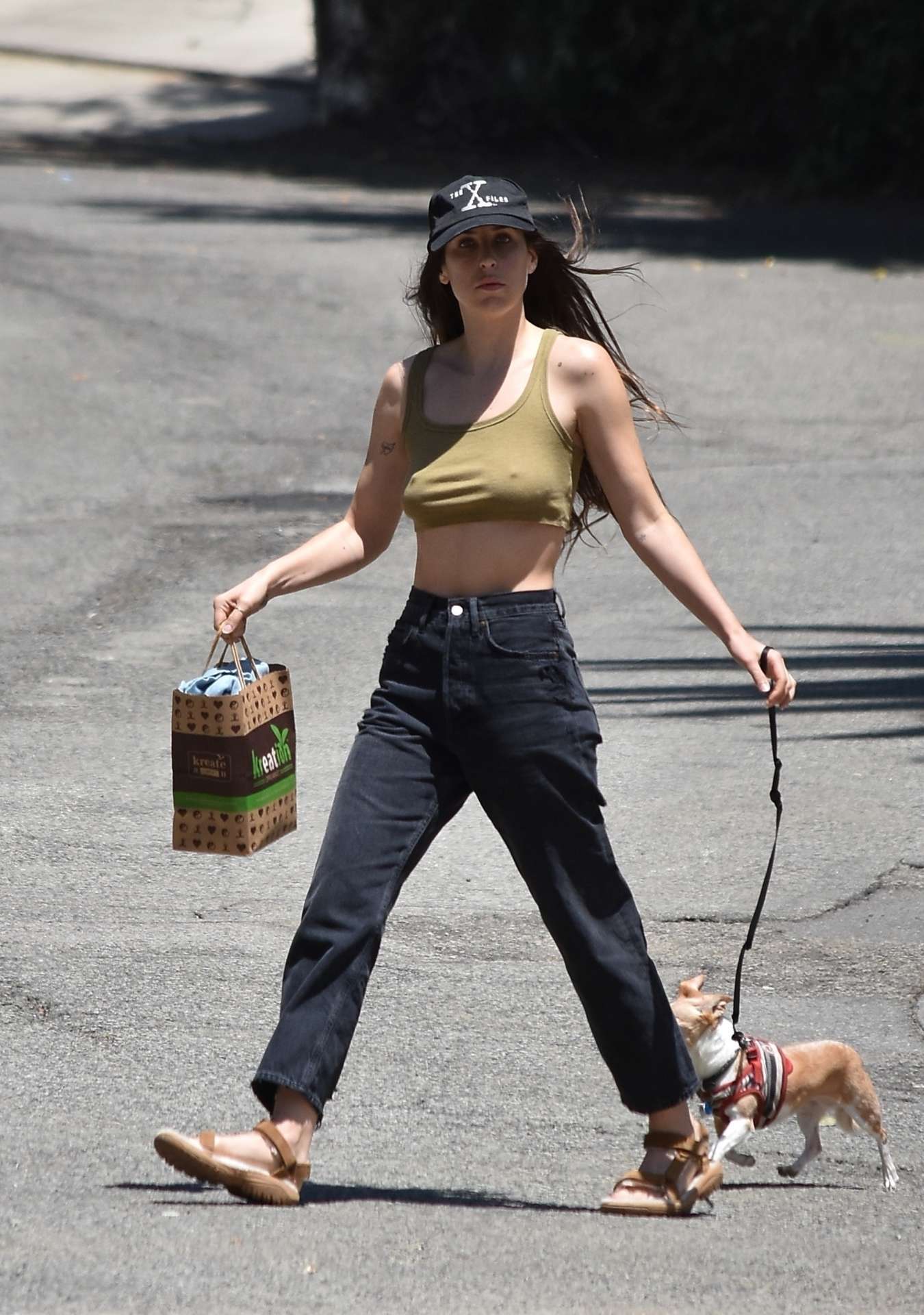 Scout Willis Pokies, Walking her Dog in Los Angeles