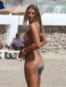 Arabella Chis Booty in Thong Bikini on a Beach in Formentera