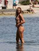 Arabella Chis Booty in Thong Bikini on a Beach in Formentera