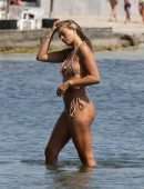 Arabella Chis Booty in Thong Bikini on a Beach in Formentera