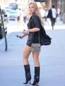 Bella Thorne Cleavage in Sheer Dress Out in New York