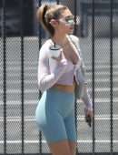Chantel Jeffries Booty in Tights, Leaving a Pilates Class in West Hollywood