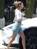 Chantel Jeffries Booty in Tights, Leaving a Pilates Class in West Hollywood