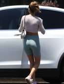 Chantel Jeffries Booty in Tights, Leaving a Pilates Class in West Hollywood