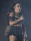 Charli XCX Cleavage OnStage at Glastonbury Music Festival