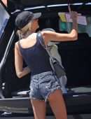 Emma Hernan Booty in Shorts, at Kings Road Cafe in West Hollywood