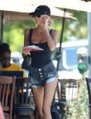 Emma Hernan Booty in Shorts, at Kings Road Cafe in West Hollywood