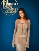 Hailey Baldwin Cleavage on The Tonight Show Starring Jimmy Fallon in New York