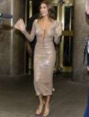 Hailey Baldwin Cleavage on The Tonight Show Starring Jimmy Fallon in New York