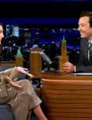 Hailey Baldwin Cleavage on The Tonight Show Starring Jimmy Fallon in New York