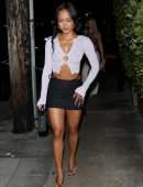 Karrueche Tran Leggy at Giorgio Baldi in Santa Monica