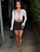 Karrueche Tran Leggy at Giorgio Baldi in Santa Monica
