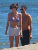 Kendall Jenner Cleavage in Bikini at the Beach in Malibu