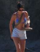 Kendall Jenner Cleavage in Bikini at the Beach in Malibu