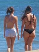 Kendall Jenner Cleavage in Bikini at the Beach in Malibu