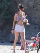 Kendall Jenner Cleavage in Bikini at the Beach in Malibu