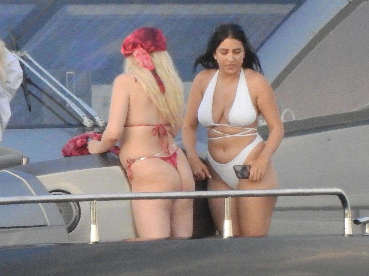 Tana Mongeau Booty in Tiny Thong Bikini on a Yacht in Los Cabos