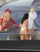 Tana Mongeau Booty in Tiny Thong Bikini on a Yacht in Los Cabos