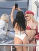 Tana Mongeau Booty in Tiny Thong Bikini on a Yacht in Los Cabos