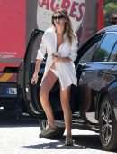 Abbey Clancy Leggy, in Shirt and Thong Out in Faro, Portugal