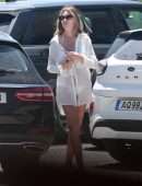 Abbey Clancy Leggy, in Shirt and Thong Out in Faro, Portugal