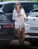 Abbey Clancy Leggy, in Shirt and Thong Out in Faro, Portugal