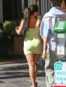 Addison Rae Leggy, in Yellow Mini Dress on a Lunch in Beverly Hills