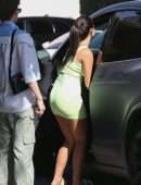 Addison Rae Leggy, in Yellow Mini Dress on a Lunch in Beverly Hills