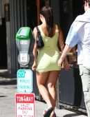 Addison Rae Leggy, in Yellow Mini Dress on a Lunch in Beverly Hills
