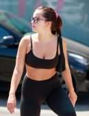 Addison Rae in Tights, Outside a Pilates Class in West Hollywood