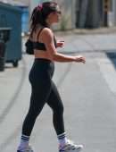 Addison Rae in Tights, Outside a Pilates Class in West Hollywood