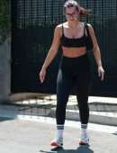 Addison Rae in Tights, Outside a Pilates Class in West Hollywood