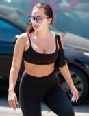 Addison Rae in Tights, Outside a Pilates Class in West Hollywood