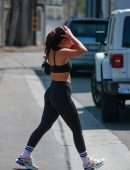 Addison Rae in Tights, Outside a Pilates Class in West Hollywood