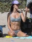 Alessandra Ambrosio Booty in Panties Playing Volleyball on a Beach in Santa Monica