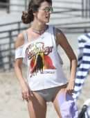 Alessandra Ambrosio Booty in Panties Playing Volleyball on a Beach in Santa Monica