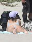 Alessandra Ambrosio Booty in Panties Playing Volleyball on a Beach in Santa Monica