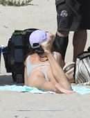 Alessandra Ambrosio Booty in Panties Playing Volleyball on a Beach in Santa Monica