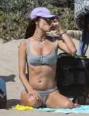 Alessandra Ambrosio Booty in Panties Playing Volleyball on a Beach in Santa Monica