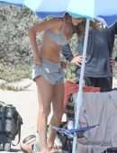 Alessandra Ambrosio Booty in Panties Playing Volleyball on a Beach in Santa Monica