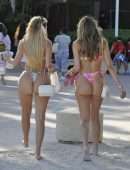 Alexa Dellanos Booty, With Lyna Perez Spotted on the Beach in Miami