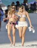 Alexa Dellanos Booty, With Lyna Perez Spotted on the Beach in Miami