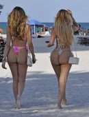 Alexa Dellanos Booty, With Lyna Perez Spotted on the Beach in Miami