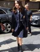 Ana de Armas in School Dress, Outside Bauer Media in London