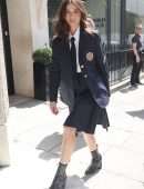 Ana de Armas in School Dress, Outside Bauer Media in London