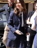 Ana de Armas in School Dress, Outside Bauer Media in London