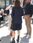 Ana de Armas in School Dress, Outside Bauer Media in London