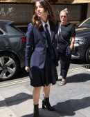Ana de Armas in School Dress, Outside Bauer Media in London