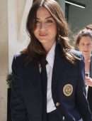 Ana de Armas in School Dress, Outside Bauer Media in London